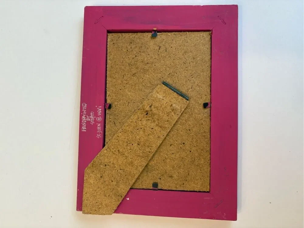Hand Painted 4x6 Picture Frame Pink Purple Blue Yellow Orange
